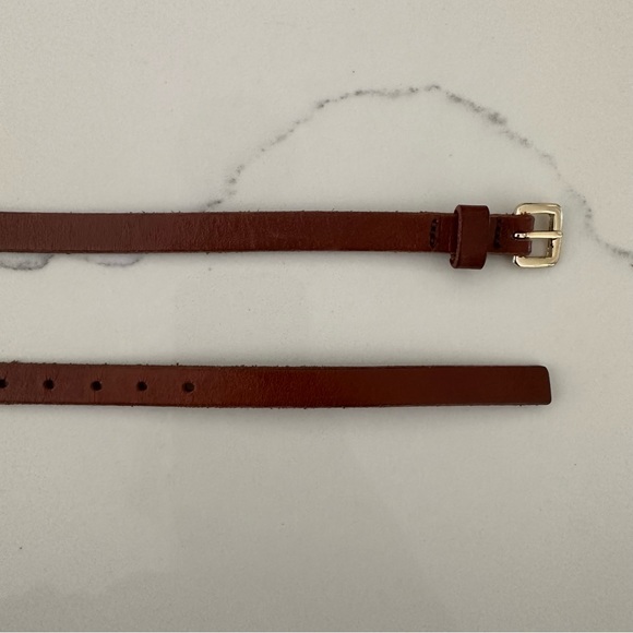J. Crew Accessories - J. Crew Skinny Belt in Camel Brown Size Small